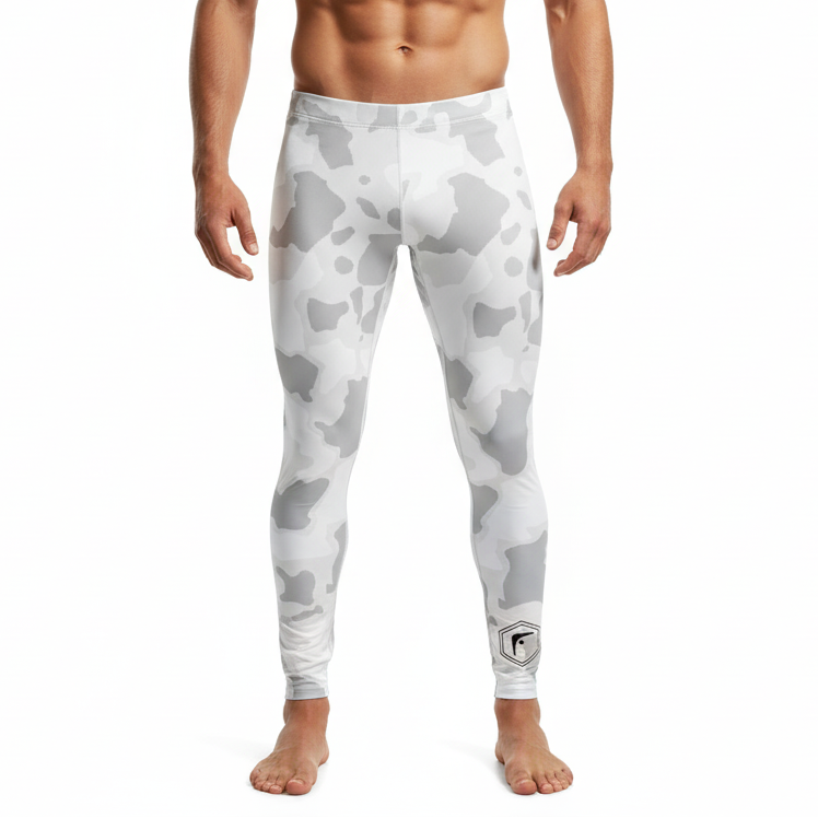 Fighters Corner white camouflage athletic leggings back view
