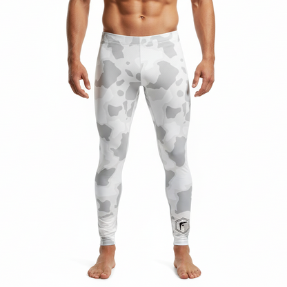 Fighters Corner white camouflage athletic leggings back view