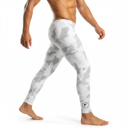 Fighters Corner white camouflage athletic leggings side profile