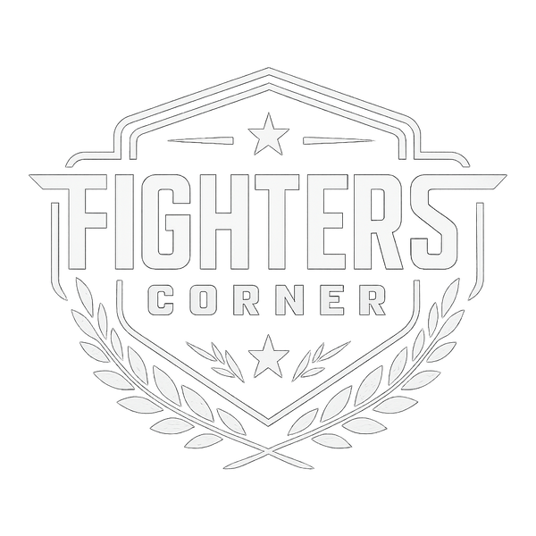 The logo of Fighters Corner in full white