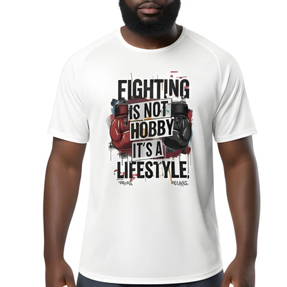 Fighters Corner boxing t-shirt mockup - white athletic wear with boxing gear design - combat sports fight wear apparel for training