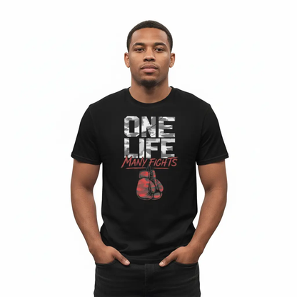 One Life Many Fight Boxing T-shirt | Unisex & Crewneck Fighters Corner