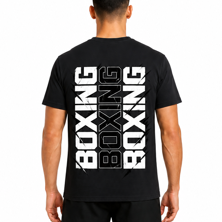 Fighters Corner Corner Strike Boxing T-Shirt — Black back mockup, regular unisex fit