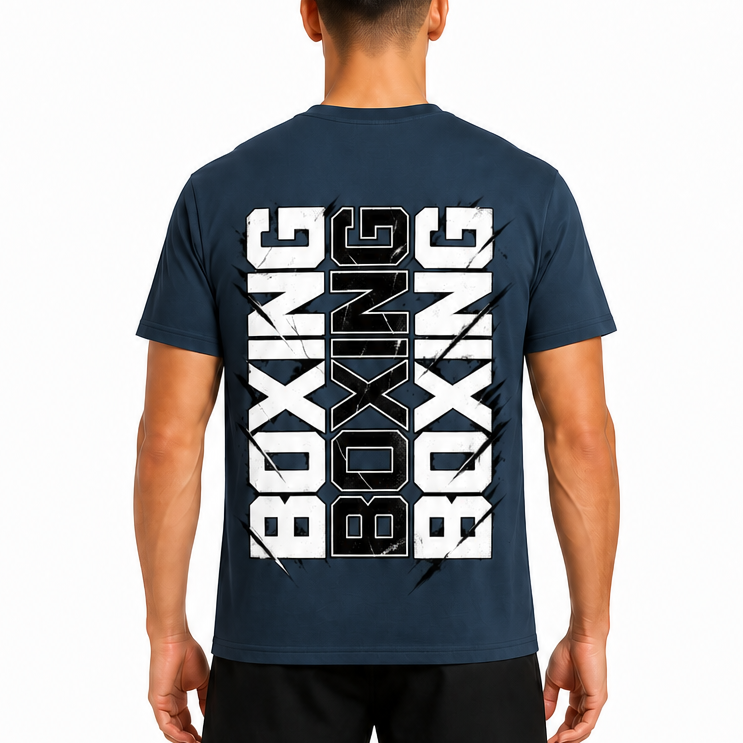 Fighters Corner Corner Strike Boxing T-Shirt — Navy back mockup, regular unisex fit