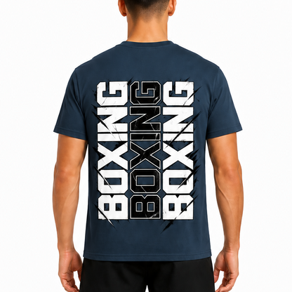 Fighters Corner Corner Strike Boxing T-Shirt — Navy back mockup, regular unisex fit