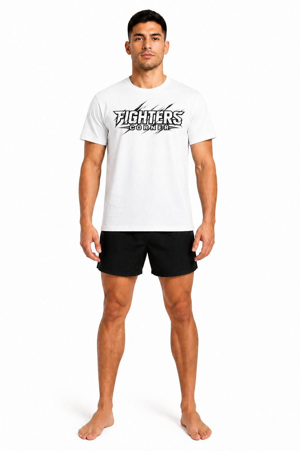 Fighters Corner Corner Strike Boxing T-Shirt — White front mockup, regular unisex fit