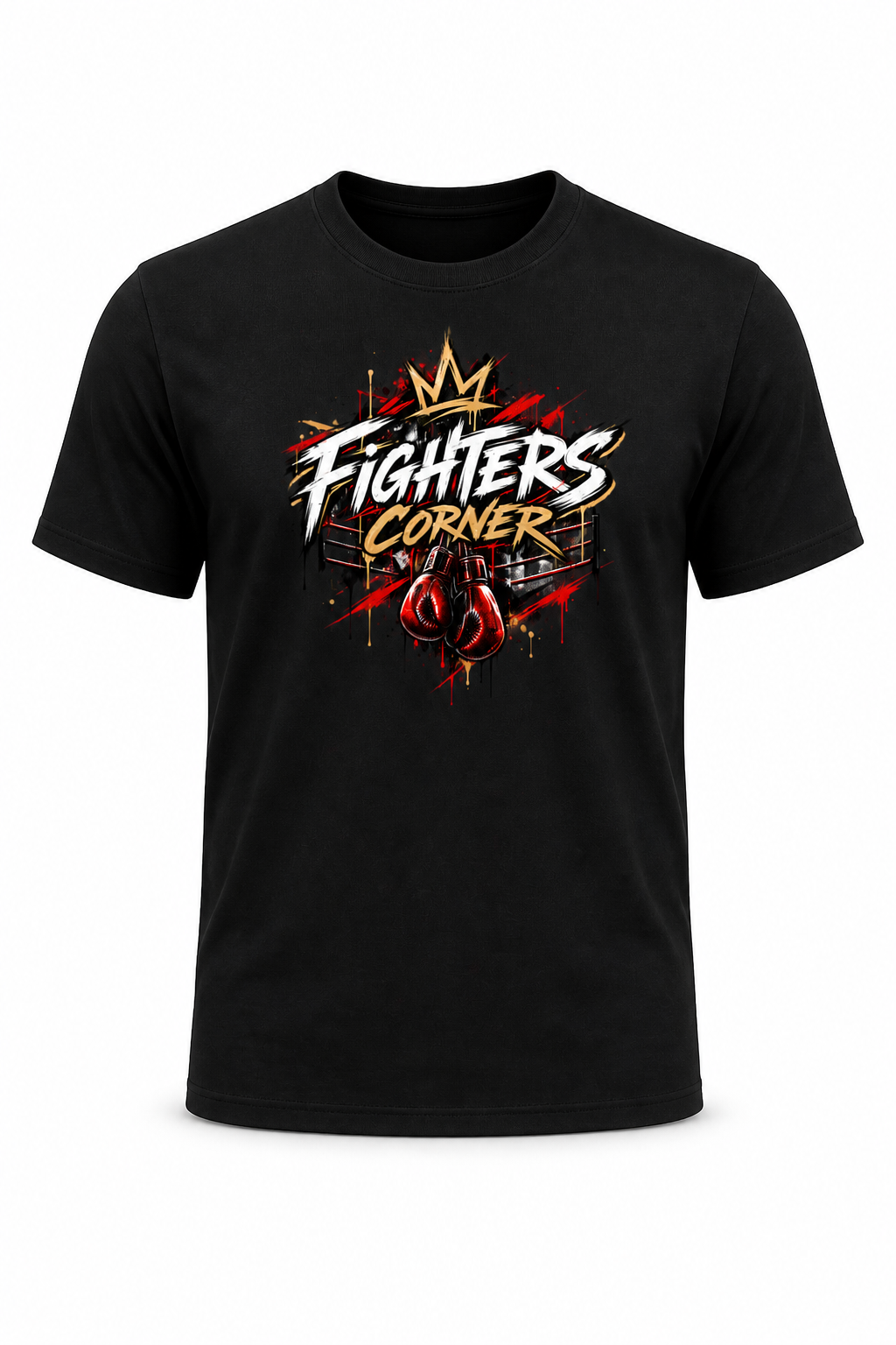Fighters Corner Fighting Is Not a Hobby black T-shirt, front ghost mannequin view