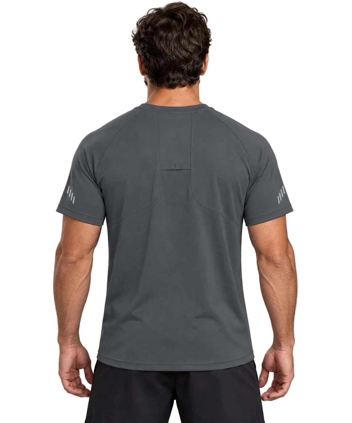 Fighters Corner One More Round Reflective Raglan T-Shirt in Dark Gray, back view